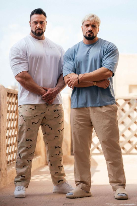 muži kaki 201 z mriežkových nohavíc YoungLA oblečenie X2044921