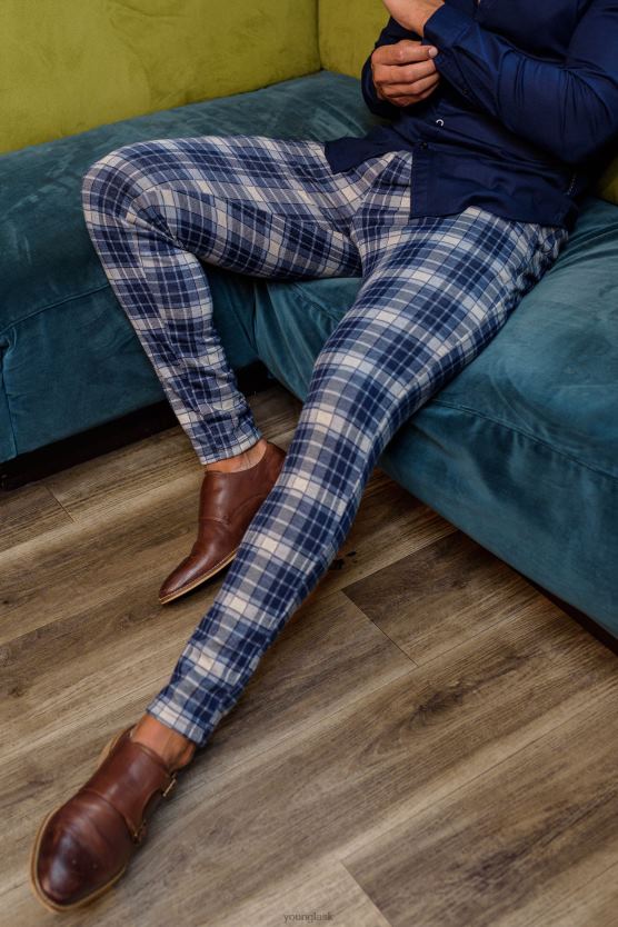 muži kaki 614 elegantné spoločenské nohavice YoungLA oblečenie X2044741