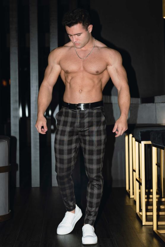 muži námornícka/biela 615 nových spoločenských nohavíc YoungLA oblečenie X2044753