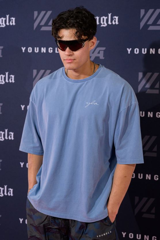 muži biele umývanie 464 skyline super veľkých tričiek YoungLA oblečenie X2044281