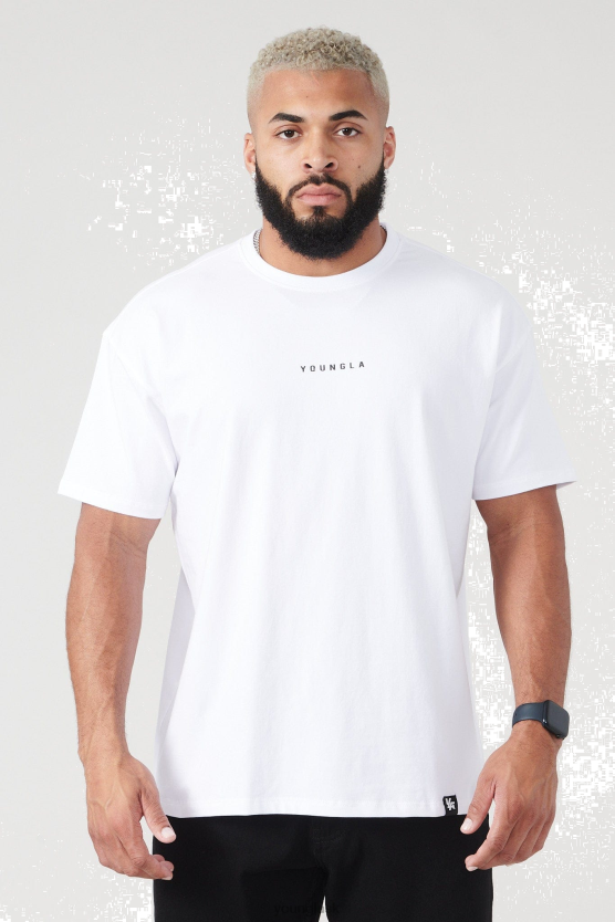 muži biely 401 základných tričiek s jackom, letné 23' YoungLA oblečenie X2044209