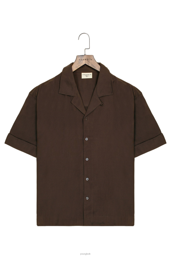 muži hnedá 468 triednych košieľ YoungLA oblečenie X2044156