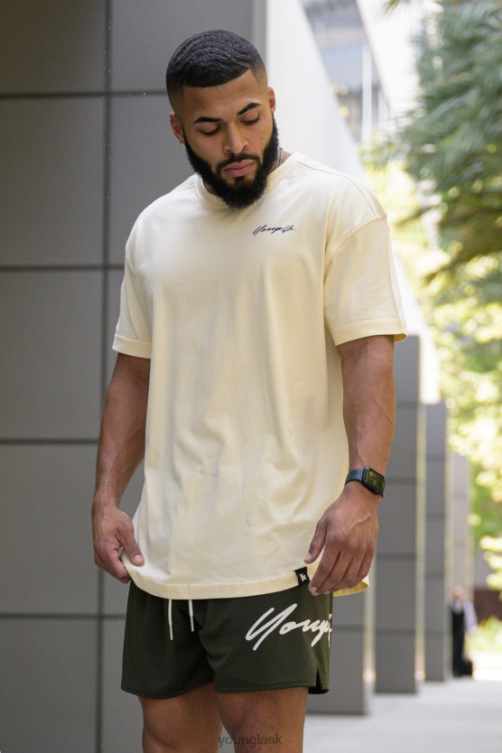 muži krém 408 autobiografických tričiek YoungLA oblečenie X2044211