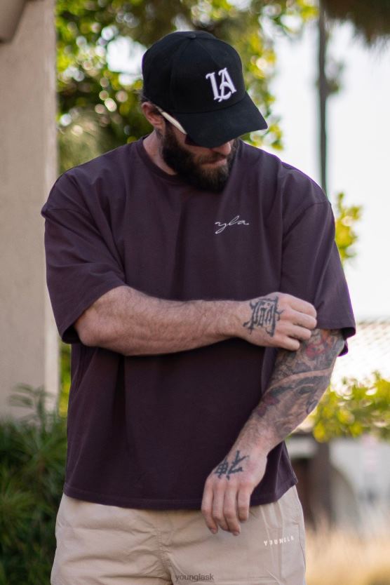 muži levanduľové umývanie 464 skyline super veľkých tričiek YoungLA oblečenie X2044276