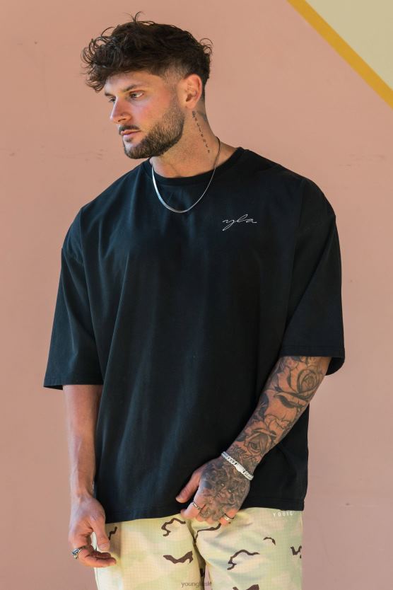 muži nebesky modré umývanie 464 skyline super veľkých tričiek YoungLA oblečenie X2044279