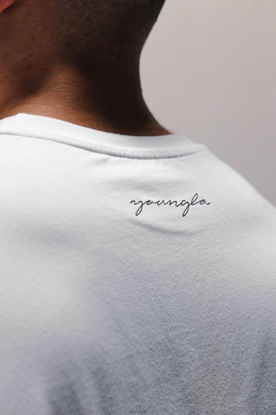 muži nebesky modré umývanie 464 skyline super veľkých tričiek YoungLA oblečenie X2044279