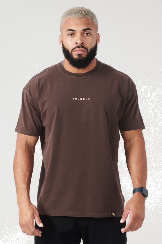 muži čokoládové umývanie 401 základných tričiek s jackom, letné 23' YoungLA oblečenie X2044202