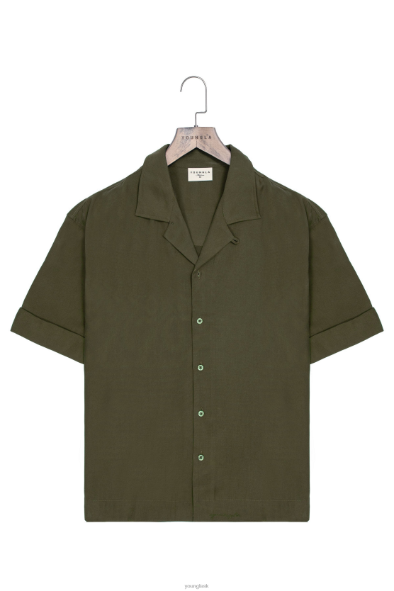 muži olivový 468 triednych košieľ YoungLA oblečenie X2044158