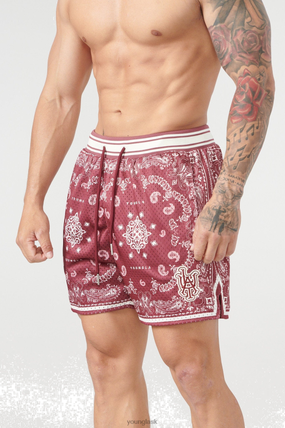 muži bordová 132 neslávne známych bandanových šortiek YoungLA oblečenie X2044485