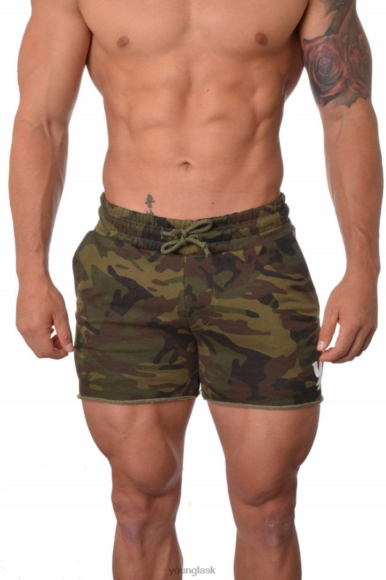 muži camo zelená 102 kulturistické francúzske froté šortky YoungLA oblečenie X2044647