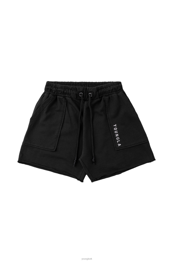 muži čierne umývanie 106 vintage krátke šortky YoungLA oblečenie X2044621