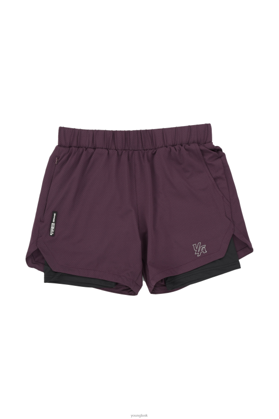 muži slivka/čierna 105 kompresné šortky 2.0 YoungLA oblečenie X2044572