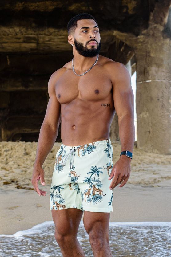 muži tropický gepard 128 abstraktné plavky \'22 YoungLA oblečenie X2044711