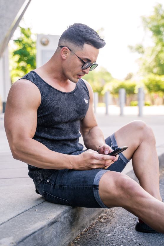 muži bordová 314 lopatková spodná rebrovaná nádrž YoungLA oblečenie X2044114