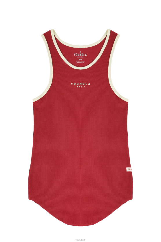 muži červená 313 raketových rebrových nádrží YoungLA oblečenie X204453