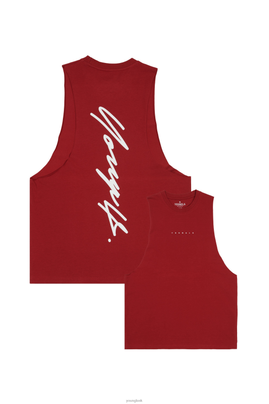 muži červená 323 autogramových delt tankov YoungLA oblečenie X204410