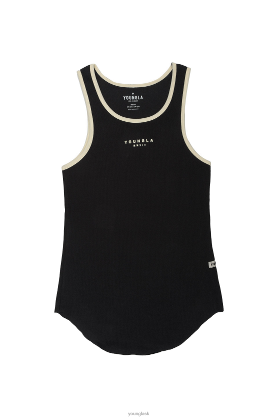 muži čierna 313 raketových rebrových nádrží YoungLA oblečenie X204447