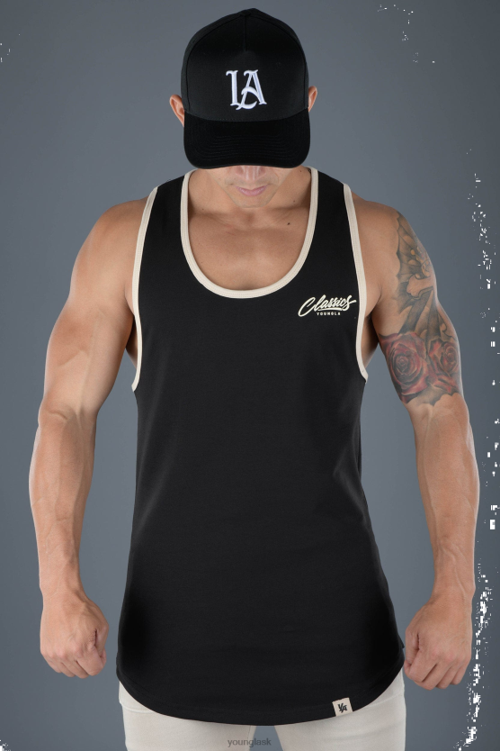 muži čierna 324 classics string tank YoungLA oblečenie X2044108