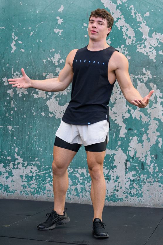 muži čierna 332 nekonečných svalových nádrží YoungLA oblečenie X204463