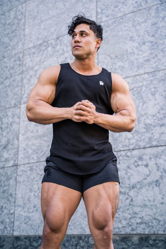 muži olivový 314 lopatková spodná rebrovaná nádrž YoungLA oblečenie X2044116