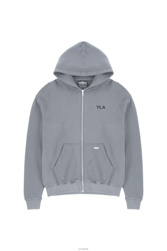 muži šedé umývanie 515 monarch mikina na zips YoungLA oblečenie X2044793