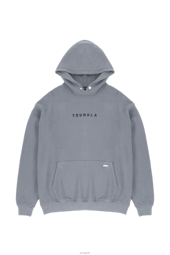 muži šedé umývanie 535 mikiny s kapucňou monarch YoungLA oblečenie X2044842