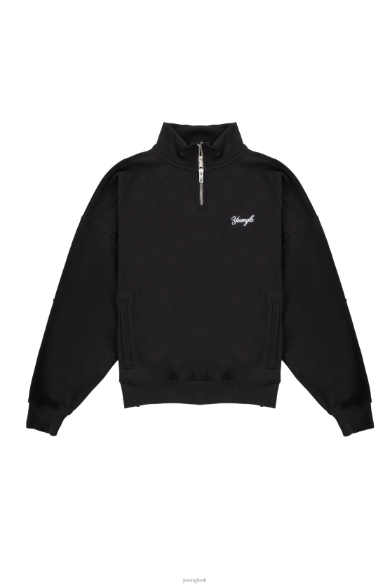 muži čierna 558 supersize g štvrtinový zips YoungLA oblečenie X2044834