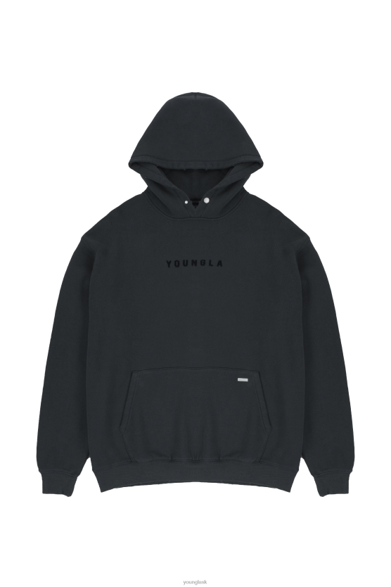 muži čierne umývanie 535 mikiny s kapucňou monarch YoungLA oblečenie X2044838