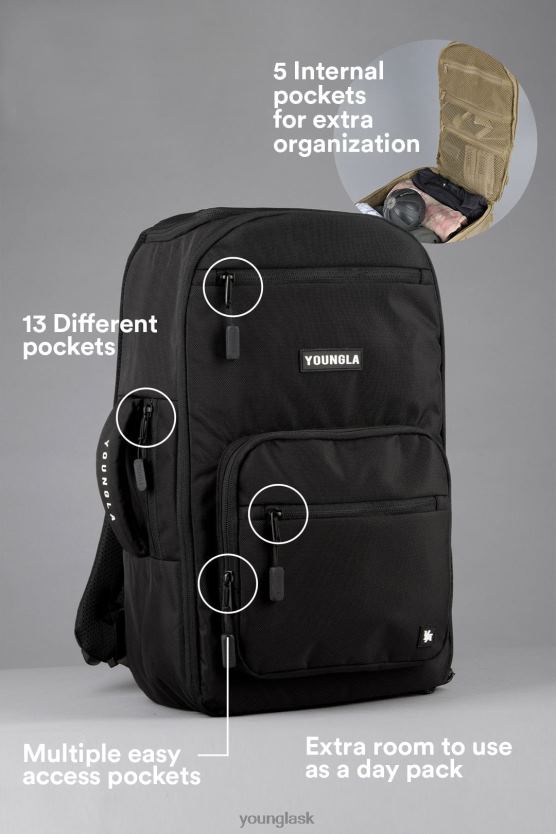 muži čierna 730 expedičných batohov YoungLA príslušenstvo X2044964