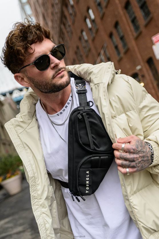 muži sivobiely 750 mach 1 cross body tašky YoungLA príslušenstvo X2044975