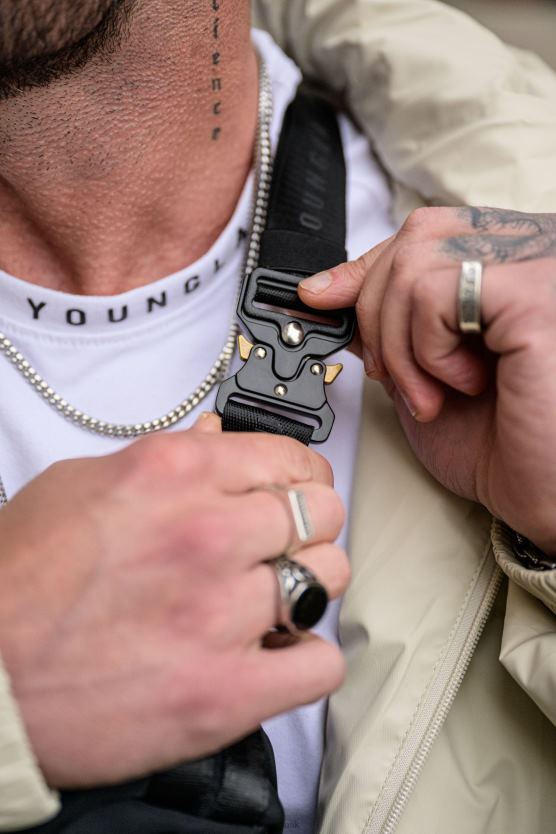 muži sivobiely 750 mach 1 cross body tašky YoungLA príslušenstvo X2044975