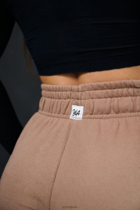 ženy svetlo hnedá W201 široké fleecové nohavice YoungLA oblečenie X20441144