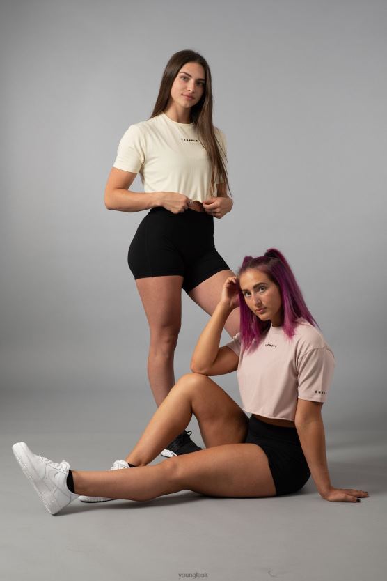 ženy čierna W403 zavedené skrátené tričko YoungLA oblečenie X20441025