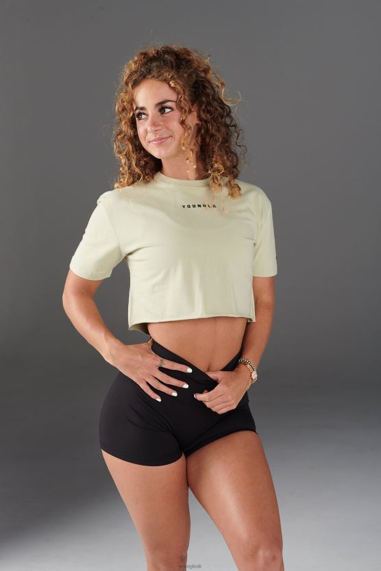 ženy čierna W403 zavedené skrátené tričko YoungLA oblečenie X20441025