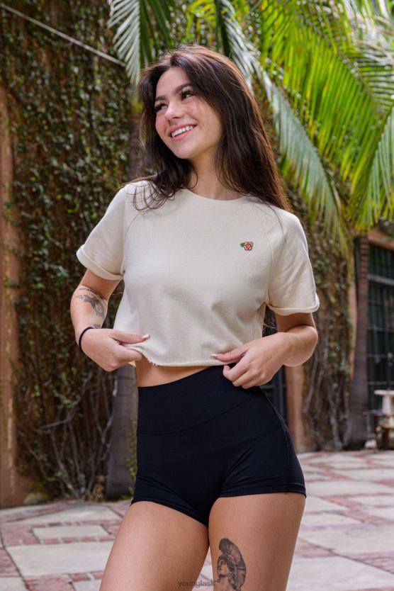 ženy čierna W411 tričko s raglánovým skrátením YoungLA oblečenie X20441054