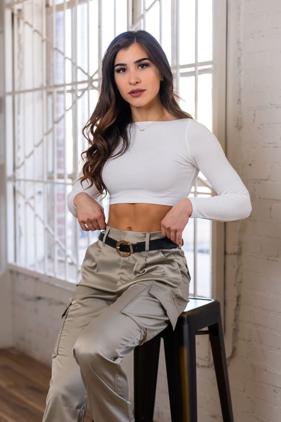 ženy čierna orezaný top w419 grace YoungLA oblečenie X20441046