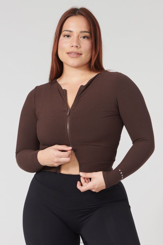 ženy čierna w418 s dvojitým zipsom s dlhým rukávom YoungLA oblečenie X20441039