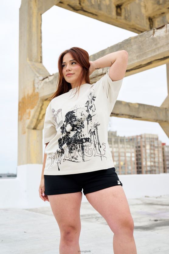 ženy čierne umývanie W427 phantom oversized tričká YoungLA oblečenie X20441027