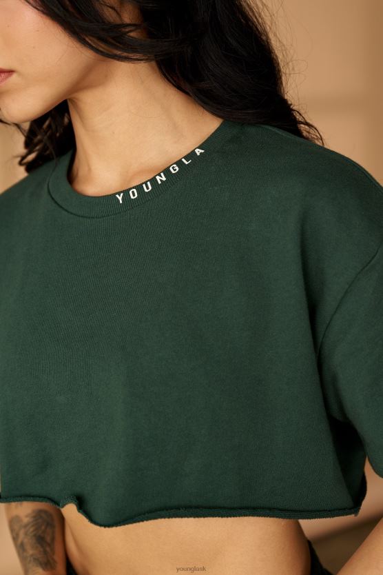 ženy lesná zeleň W407 super skrátené tričko YoungLA oblečenie X20441033