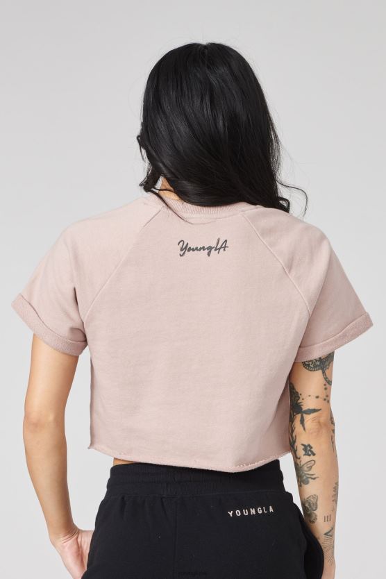 ženy prašná fialová W411 tričko s raglánovým skrátením YoungLA oblečenie X20441052