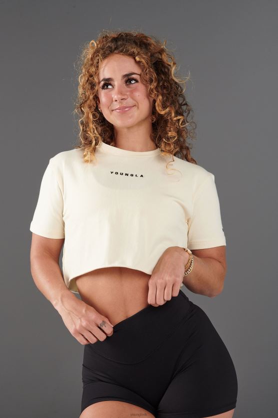 ženy ružový nápoj W403 zavedené skrátené tričko YoungLA oblečenie X20441023