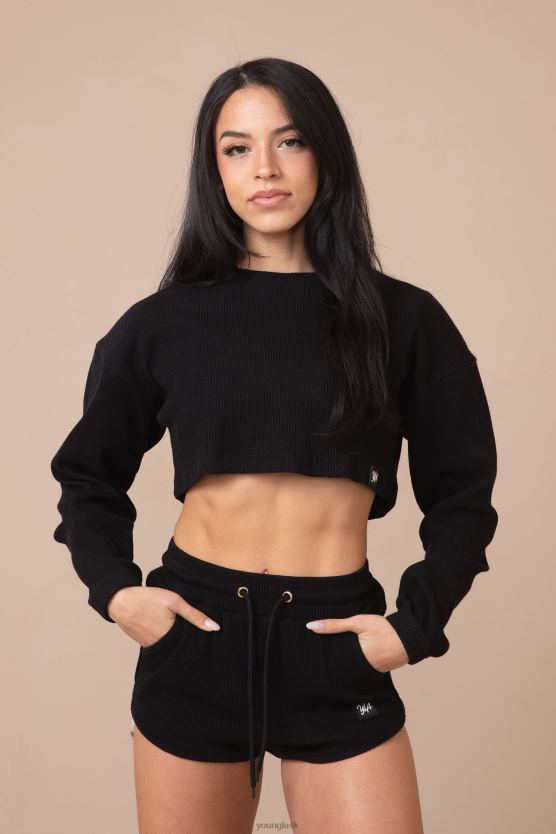 ženy slonovina w413 broskyňový skrátený dlhý rukáv YoungLA oblečenie X20441071