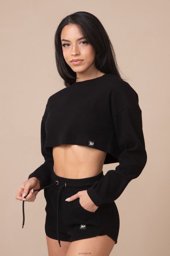 ženy slonovina w413 broskyňový skrátený dlhý rukáv YoungLA oblečenie X20441071