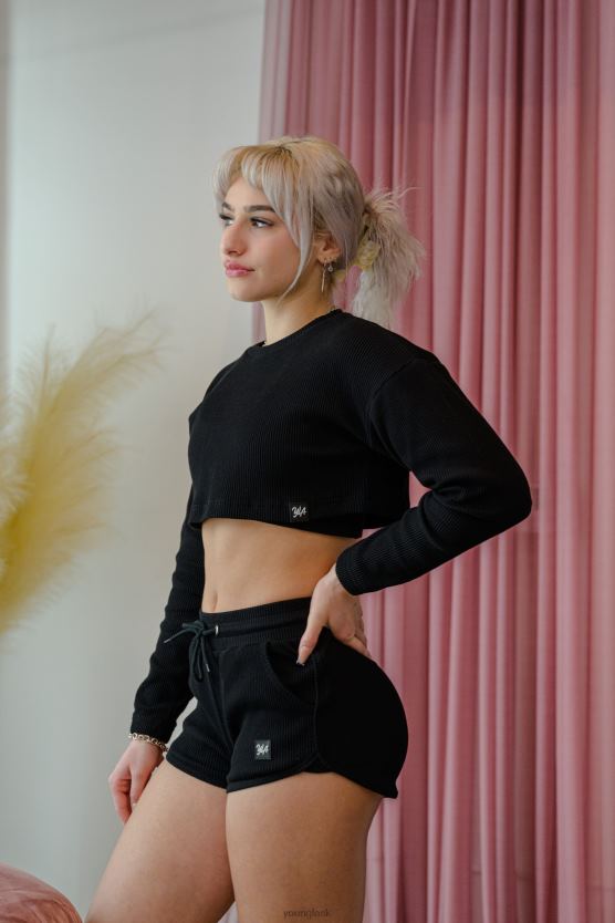 ženy slonovina w413 broskyňový skrátený dlhý rukáv YoungLA oblečenie X20441071