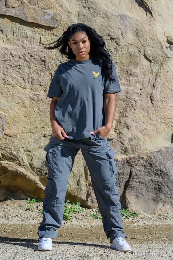 ženy svetlošedé umývanie W417 iggy oversized tričko YoungLA oblečenie X20441057