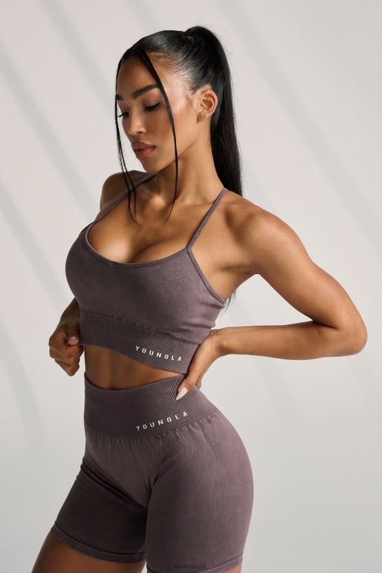 ženy čierne umývanie W311 karbónová športová podprsenka s krížovým chrbtom YoungLA oblečenie X20441004