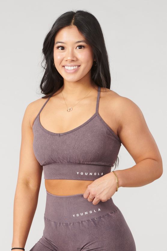 ženy slivková hľuzovka W311 karbónová športová podprsenka s krížovým chrbtom YoungLA oblečenie X20441006