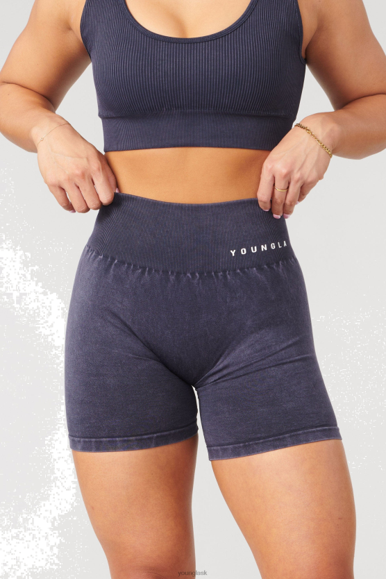 ženy čierne umývanie W111 karbónové scrunch motorkárske šortky YoungLA oblečenie X20441110