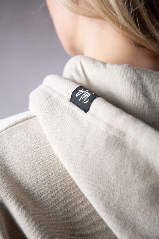 ženy svetlo šedohnedé W508 perfektne skrátená mikina s kapucňou YoungLA oblečenie X20441172